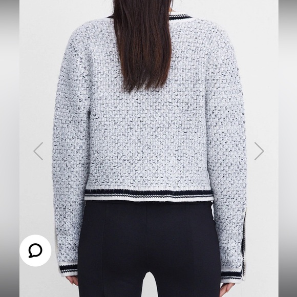 Contrast Trim Tweed Button Front Cardigan - Picture 3 of 5